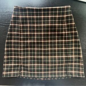 JOHN GALT / BRANDY MELVILLE Green Plaid Skirt One Size